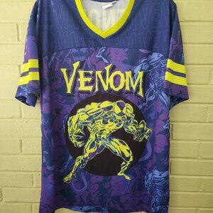 Venom Marvel Jersey 2XL Purple All Over Print #88 Comic Shirt Short Sleeve D1